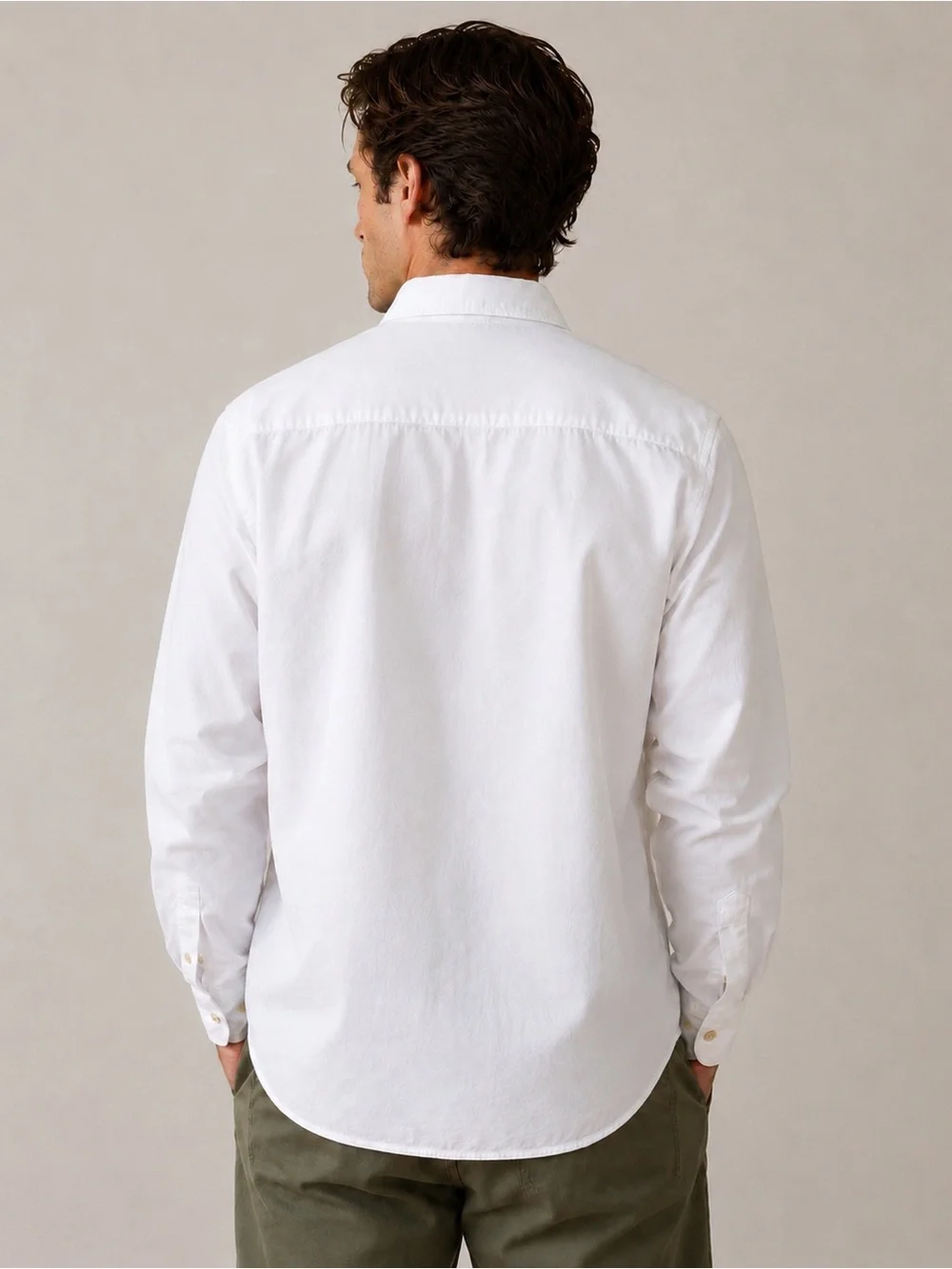 Vintage Banana Republic Safari Shirt White 100% Cotton Large Made in Hong Kong